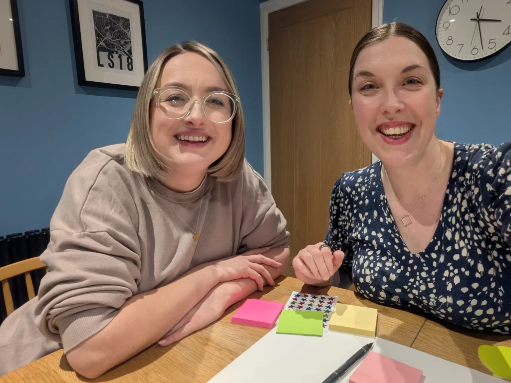 A selfie of Sophie from three beans thinking with Dr Lucy