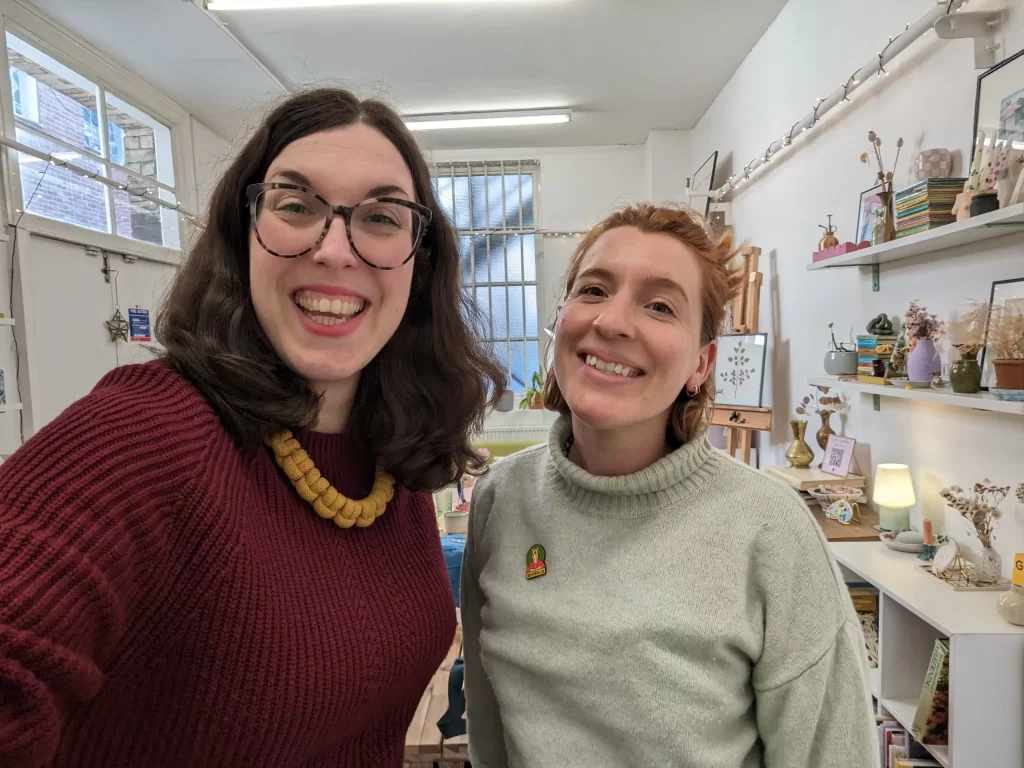 A selfie of Sophie from three beans thinking with Rhi Moxon