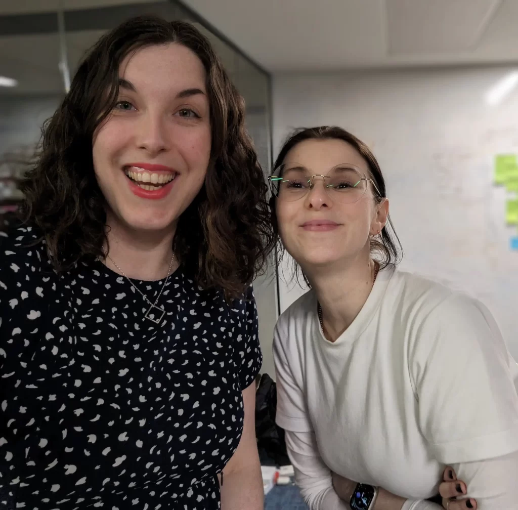 A selfie of Sophie from three beans thinking with Bekah Chapman